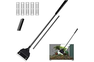 AHRLIC 6PCS Aquarium Algae Scraper Tool Set, 65cm Detachable Handle Fish Tank Cleaner with 5 Replacement Blades, Adjustable Glass Tank Algae Scraper for Aquarium Gravel Cleaning and Maintenance Use