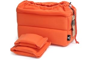 Koolertron Borsa per Fotocamera DSLR con Divisorio Imbottito Antiurto, Borsa con Inserto per Macchina Fotografica Reflex Protettiva in Velluto, 3 Scomparti Staccabili, per Obiettivi DSLR Shot o Flash