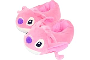 PADIEOE Stitch Slippers Kids Slippers 3D Plush Child Slippers Stitch Angel Fluffy Winter Slippers for Boys and Girls with Indoor Memory Foam Sole