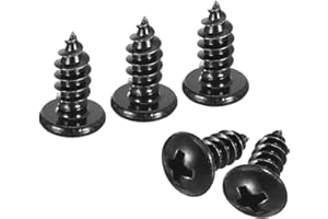 QUARKZMAN 5mm x 12mm Croce Tondo Testa Autofilettante Vite, 50pz - Acciaio Inox 304 Rotondo Testa Legno Vite Completa Filettatura (Nero)