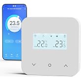 Wi-Fi thermostat with battery, suitable for 2-wire gas boilers. Daily programmable thermostat, controllable via Tuya or Smart