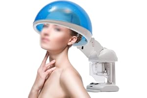 POYUJKYHR 2 in 1 Facial Steamer and Hair Steamer, 480W Dual Ozone/Steam Mode, 450Ml Ozone Facial Steamer, 360° Adjustable Nozzle Face Steamer, Hair Steamer for Deep Conditioning with Head Cap