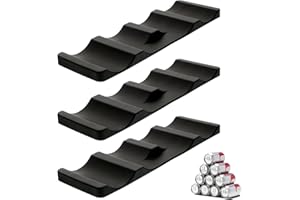 Forhandy 3 Stück Flaschenhalter Kühlschrank rutschfeste Flaschenablage Stapelbar Kühlschrank Oganizer Flaschen Faltbare für Lagerung von Bier Getränke Mineralwasser (Schwarz)