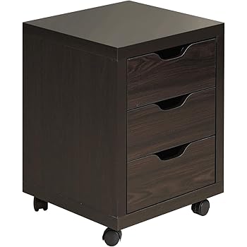 soges Schubladenschrank 3 Schubladen mit Rollen 40 x 39 x 50cm Kommode