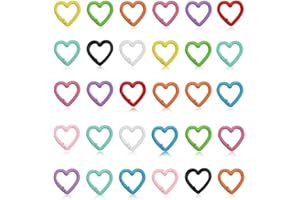 0XBIT 30 Stück Mini Schlüsselring Karabiner Herz, Bunt Karabinerring, Feder Taschen Karabinerhaken, für Riemenkette, Schlüsselanhänger, Rucksack, DIY-Bastelarbeiten