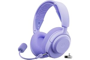 SteelSeries Casque Arctis Nova 3P Wireless - Appli Mobile Companion - Batterie 40h - Haut-parleurs magnétiques en néodyme - 2,4 GHz/Bluetooth - Micro détachable - PS5, PS4, PC, Switch, Mobile -Lavande