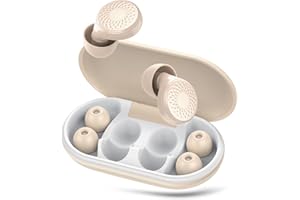 IKG Tapones Oidos Ruido Dormir,45 dB,suaves y reutilizables,protección auditiva con 8 auriculares en 4 tamaños (XS/S/M/L),y bolsa de transporte,para dormir,conciertos,trabajo,estudio,viajes,blanco