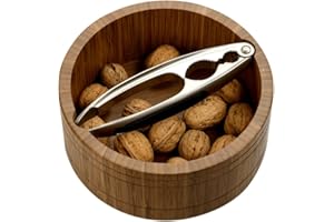 Kesper | Łuska do orzechów z dziadkiem do orzechów, materiał: bambus, stal nierdzewna, wymiary: Ø 17 cm/wysokość: 7 cm, grubość: 11 mm, kolor: brązowy, srebrny | 59822