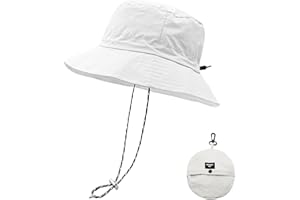 lifwimner Imperméable Pêche Chapeaux,Chapeau de Soleil pour Femme,Seau Pluie Chapeau Menton Lacets Séchage Rapide Packaging Boonie Safari Outdoor UV