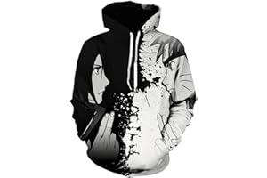 IFIKK Sweat à Capuche Garçon 3D Anime Pull Sweats à Capuche Japonais Anime Cosplay Vetement Enfants Hoodie Uzumaki Uchiha Sasuke Sweat à Manches Longues Vetement