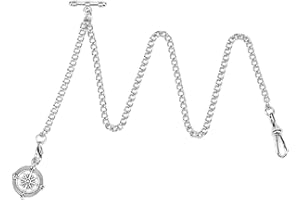 ÖSSZEFUT Albert Chain Pocket Watch, T-bar Chain with Life Tree Pendant, T-bar Chain Antique Fob T Bar for Men,Gold