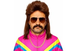 ‎TK GRUPPE TIMO KLINGLER TK Gruppe Timo Klingler Vokuhila Assi Perücke Herren als Accessoire Vokuhila Kostüm zu Retro neon 80er 90er Outfit Fasching & Karneval