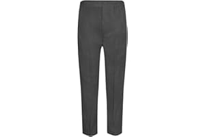 INSAFIANS Boys Sturdy Fit Plus Size Waist Half Elasticated School Trouser with Zip & Clip Generous Fit