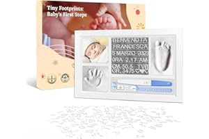 SP SEMPRE + Impronta Mani e Piedi Neonati Kit Cornice Personalizzata Impronte Neonato Quadretto Nascita Bimbo Felt Board con Lettere e Numeri