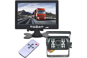 XINYIDA Sistema di monitoraggio della telecamera di retromarcia per auto, 9 V-35 V, impermeabile, visione notturna, retromarcia, retromarcia, schermo LCD da 7 pollici, per autobus, camion, rimorchi,furgoni