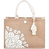 BLACKBOXES Jute Tote Bag for Women-Waterproof Beach Bag, Large Reusable Gift Bags, Gift Tote Bag for Her,Cute Tote Bag Pool B