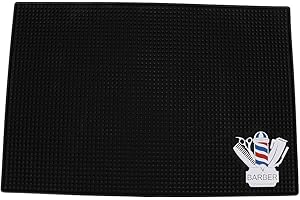 ‎FILFEEL Mata antypoślizgowa do salonu fryzjerskiego, podkładka antypoślizgowa na biurko do profesjonalnego salonu, mata salonowa PVC żaroodporna, uchwyt na narzędzia do stylizacji fryzjerskiej