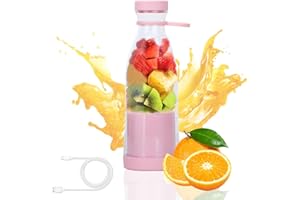 Tragbarer Mixer Mini Jug Blender Smoothie Maker Trinkbecher,380ml Elektrischer Fresh Juice Mixer Flasche with USB Wiederaufladbarer Mini Mixer für Shakes Saft Smoothies Reisen Fitnessstudio