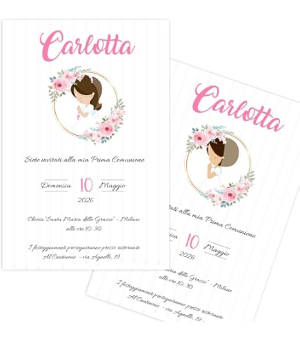 kamiustore Bigliettini + inviti Prima comunione mod. Calice con
