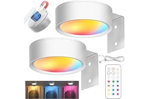 LUKIUP 2 Stück Magnetisches Mallicht, Wiederaufladbare Bilderleuchte Kabellos Mit Fernbedienung und Zeitfunktion, Dimmbare Magnetische LED Lampe für Bilder Wand Fotorahmen Bilder Malen (Weiß)