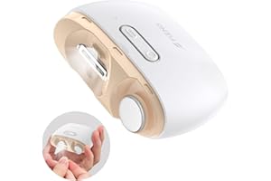 BUBBACARE Elektrischer Nagelknipser, Elektrischer Nagelschneider Geeignet für Kinder, Erwachsene und Ältere, Automatischer Nagelknipser mit 2 Einstellbaren Geschwindigkeiten, Nagelknipser mit LED-Licht und Chip