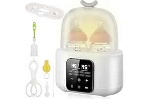 GBKDQQ Podgrzewacz do butelek dla niemowląt, 6 w 1, z regulacją temperatury, sterylizator do butelek dla niemowląt, szybkie podgrzewanie i rozmrażanie posiłków dla niemowląt, podgrzewacz mleka z cyfrowym