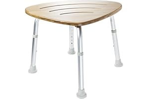 ‎RIDDER RIDDER Assistent A00502081 Badezimmer-Hocker, Dusch-Hocker, Bambus, ca. 57x41x35-47 cm