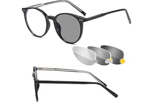 BOILGRANNY Occhiali M3 0,0 a -3,5 Se la vista da lontano è ridotta, Antiriflesso Fotocromatici (scurimento medio) Anti Luce Blu, Abbiamo scelto i Migliori materiali con Lenti CR39