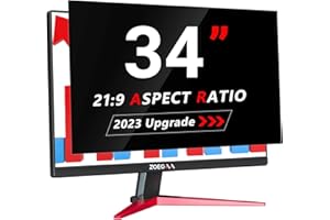 ZOEGAA Filtro de privacidad para monitor de 34 pulgadas 21:9, filtro anti-blue light, protector contra reflejos para monitor, pantalla de privacidad removible para HP Lenovo Dell Samsung Asus