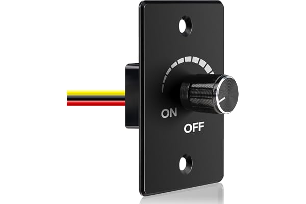 acegoo 12V LED dimmer, hög sida PWM dimmerströmbrytare 6A roterande för båt husbil skåpbil släpvagn lastbil bil, fungerar med dimbar LED-ljus, enfärgsremsa ljus, aluminiumplåt (1pack)