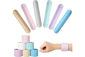 Clabby 6 Stück Silikon Slap Armbänder für Notizen Wiederverwendbar To Do List Bracelet Wasserdichtes Beschreibbare Wearable Löschbare Erinnerungsarmband für Krankenschwestern Studenten(Pastellfarbe)