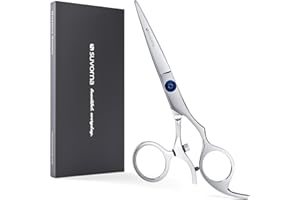 Suvorna 5.5" Swivel Thumb Professional Hairdressing Scissors for Men, Women, Adults & Kids. Hairdressers Scissors/Barber Scissors for Styling, Trimming & Hair Cutting Scissor with Tension Adjustment.