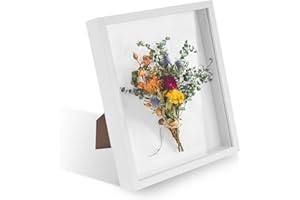 YAKLEE 3D Shadow Box Frame 8x11in Deep Frame Display Box, Wooden Display Box Frame Box White Box Picture Frame Photo Box Frame Small Box Frame for Crafts Anniversary Wedding Graduation