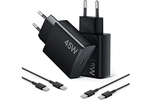 TYW 45W Chargeur USB C Rapide 2Pack avec Type C Câbles de 1.8M pour Samsung Galaxy S25,S24+,S24 Ultra,S23+,S23 Ultra, S22,Note20,A54,A53,Z Fold5,Fold4,Tab,USB C Prise Chargeur Adaptateur Secteur