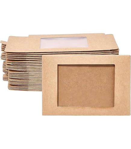 BENECREAT 24 Packs Vierkante Kraftpapier Ladedozen met Venster 6.5x6.5x3cm Papier Geschenkdozen voor Bakkerij Party Gunst Treats Opslag
