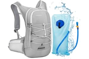 ONETOALL Plecak nawadniający 18 l z bukłakiem na wodę o pojemności 2 l, izolowany plecak rowerowy, lekki plecak na wodę, do wędrówek, biegania, jazdy na nartach, dojazdów do pracy