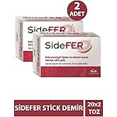 Sidefer Sukrozomiyal Demir ve Vitamin İ&ccedil;eren Takviye Edici Gıda, 20 Adet Stick, Set of 2