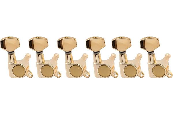 Musiclily 6-en-ligne Mécaniques Guitare Tuners Machine Heads pour Guitare électrique type Fender Strat Tele, Doré