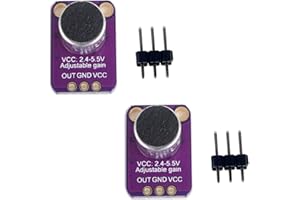 HiLetgo 2pcs Electret Microphone Amplifier MAX4466 Module Adjustable Gain Blue Breakout Board for Arduino