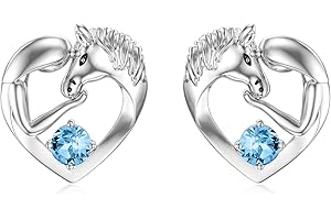 AOBOCO Kolczyki z koniami, srebro wysokiej próby 925, dla dziewcząt, dzieci, biżuteria z koniami, prezent urodzinowy dla dziewcząt, kobiet, córki, wnuczki