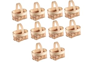 HOMSFOU 10 Pezzi Di Trucioli Di Legno Cestino Piccolo Cestino Portaoggetti Cestini Intrecciati Mini Cestino Di Vimini Bomboniera Cestino Cestino In Miniatura Decorazioni Di Nozze Mini