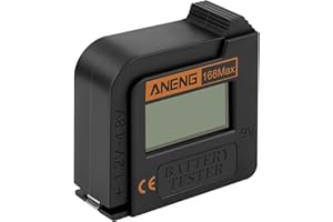 AXFEE Digital Battery Checker, Multi Purpose Tester with Volt Display, Household Battery Capacity Level Tester for AA, AAA, C, D, N, 18650, 16340, 1.2~4.8V, 9V Batteries