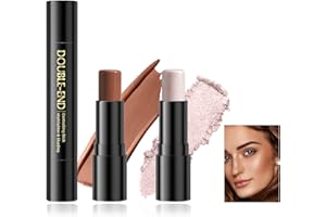 MTUVKGT Professional Contour Stick, Dual-end Concealer Highlighter Barra, Cream Bronzer Highlight Contouring Stick, Iluminadores de Maquillaje a Prueba de Agua Contorno Pen para Rostro y Cuerpo (02)