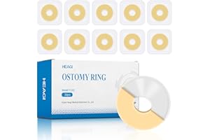 Heagimed 10Pcs 2mm Moldable Ostomy Rings, Hydrocolloid Stoma Barrier Rings for Colostomy Bags, Sting-Free, Box of 10