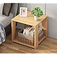 TOMVAES Bedside Table Side Table Living Room Bedroom, Simple Nightstand Wooden Furniture Modern Economy Bedside Cabinet Mini Locker Storage Stand Cabinet Rack for Bedroom Living Room Sofa (Maple)