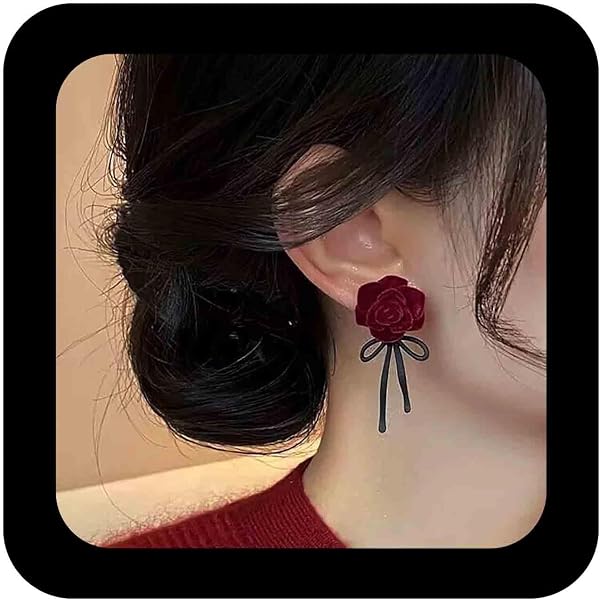 Aneneiceera Orecchini Vintage Di Velluto Rosso - Orecchini A Sfera Di Caramelle E Di Camoscio Rosso Gioielli Per Le Donne E Le Ragazze