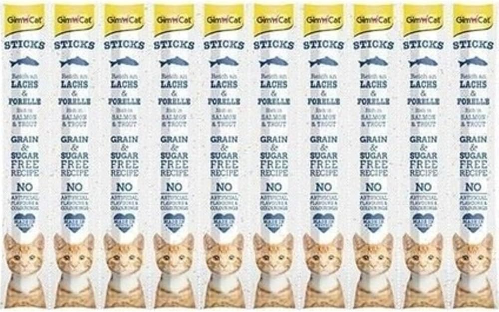 GimCat Sticks Somon & Alabalıklı Kedi Ödül Çubukları 50gr 10x5gr