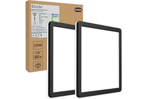 slochi [2 Pack] Bathroom Lights Ceiling, LED Ceiling Lights 20W 1950LM,Waterproof Bathroom Lights, 5000K Daylight White, Modern Square Flush Ceiling Light for Kitchen Hallway Bedroom Office