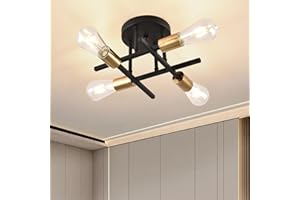 ZYDTRIP Sputnik Kronleuchter, Semi Flush Mount Deckenleuchte Moderne Bauernhaus Beleuchtung für Küche Schlafzimmer Wohnzimmer Badezimmer Flur Eingang