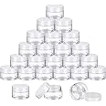 36 Packs Plastic Jars Round Clear Leak Proof Cosmetic Container Jars with Inner Liners and Black Lids for Lotions Ointments Travel Make Up Storage (2 oz, White)